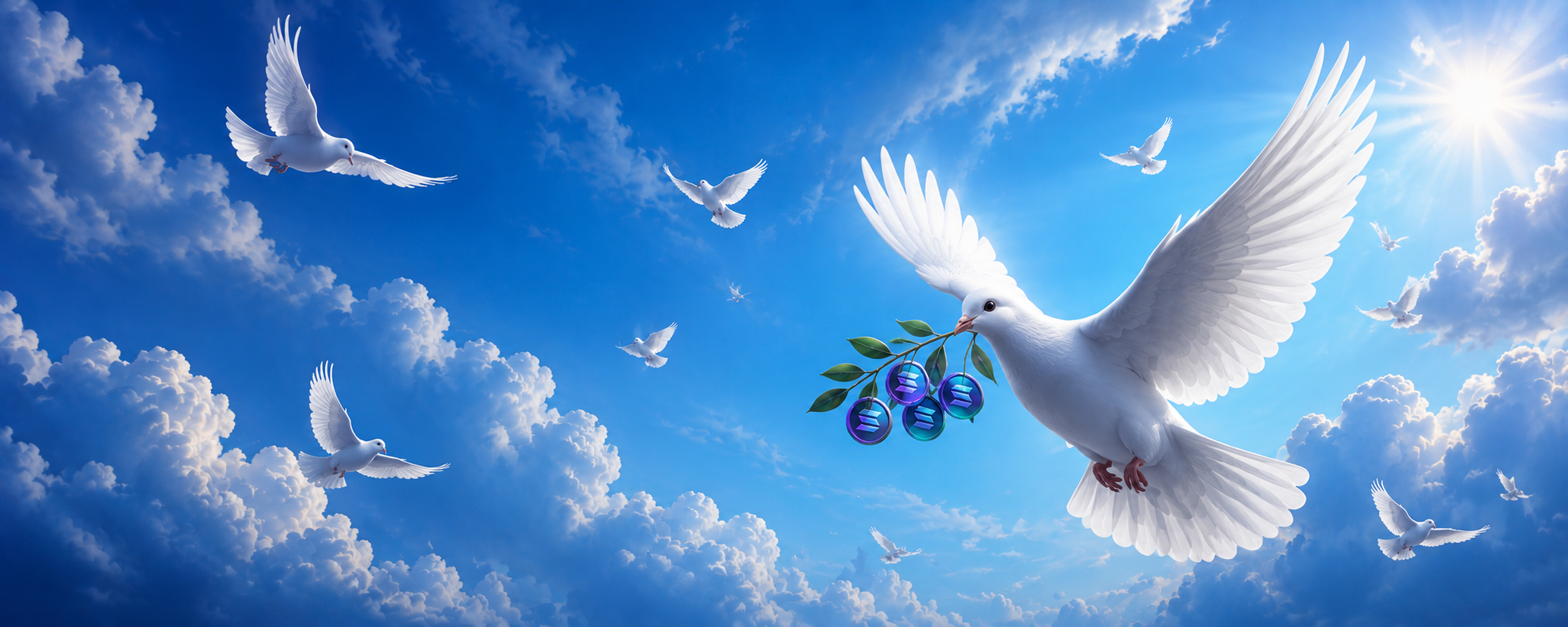 Global Peace — a dove carrying hope across the sky